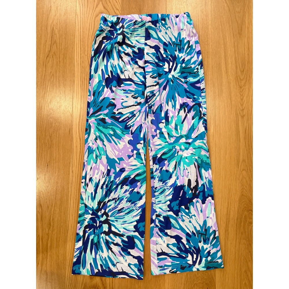 Lily Pulitzer Georgia May Palazzo Pants Capri Teal Off Tropic XS
